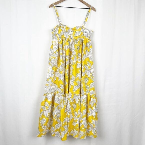 Zara Blogger Favourite Yellow Printed Poplin Midi Dress - Picture 8 of 13